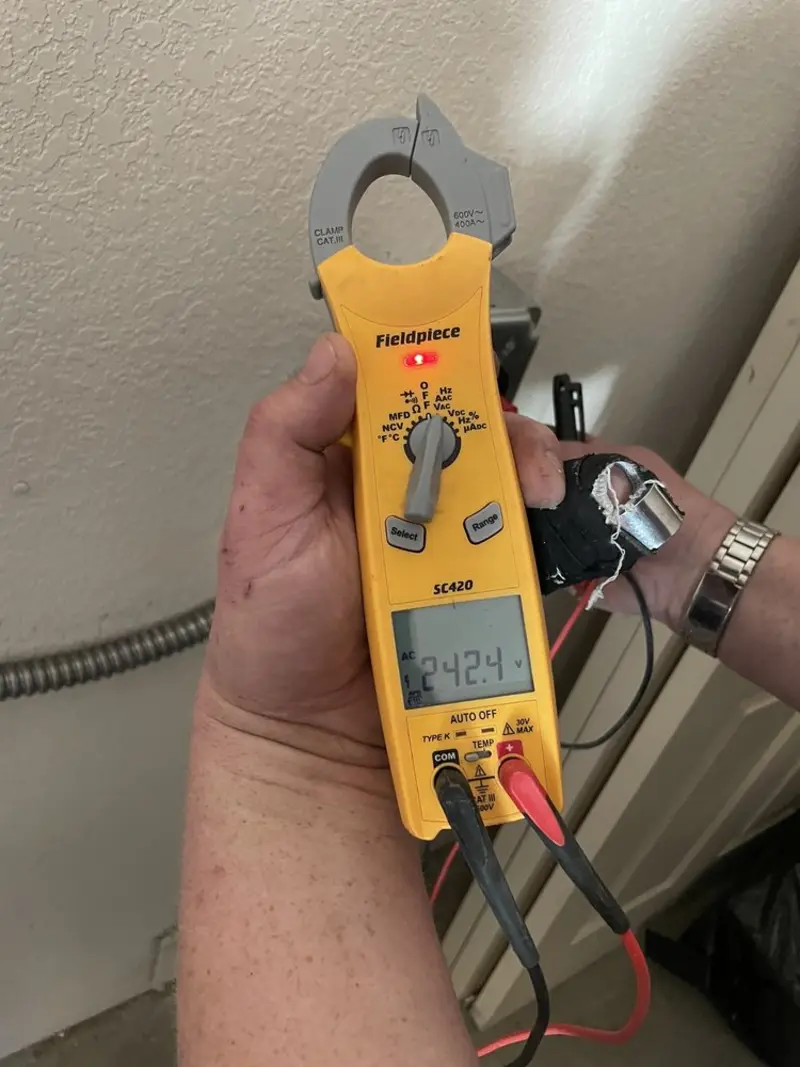 Voltage testing with clamp meter during Generator Installation in South River